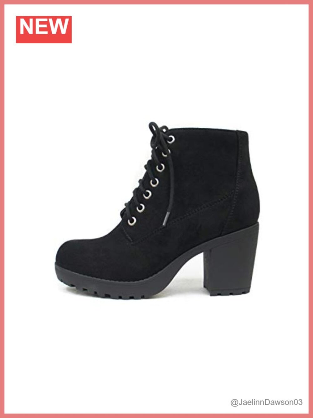Soda Second Combat Ankle Bootie Lug Sole Chunky Heel Lace Up